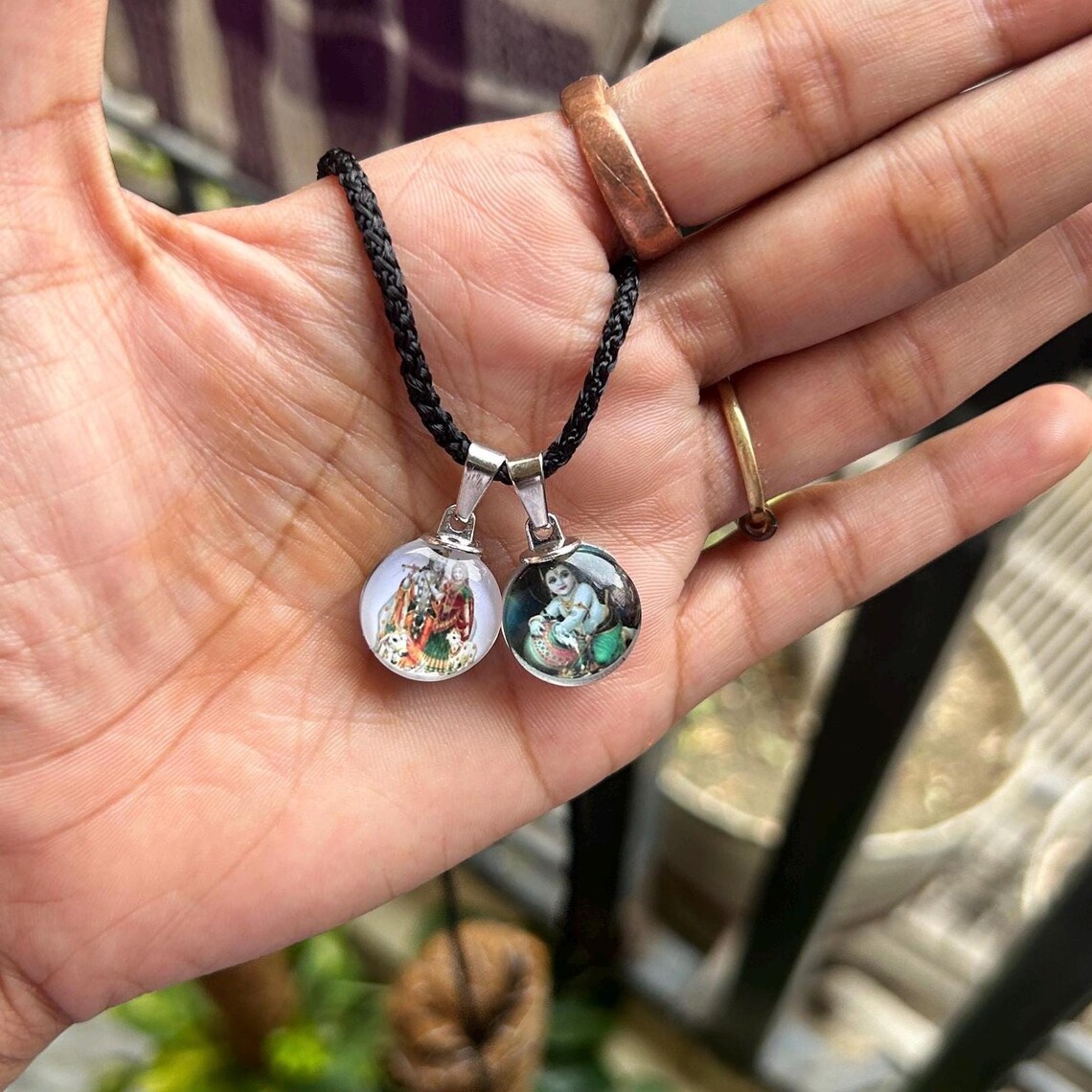 Bal Gopal Krishna Necklace Radha Krishna Resin Necklace Handmade Dual ...