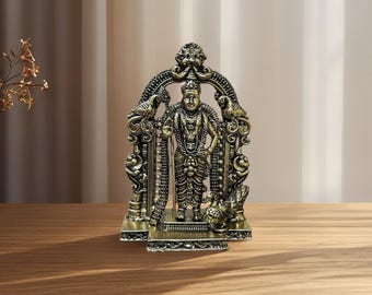 Lord Murugan Brass Idol, Kartikeya Statue, Hindu God Decor, Housewarming Gift, Home Mandir Decoration