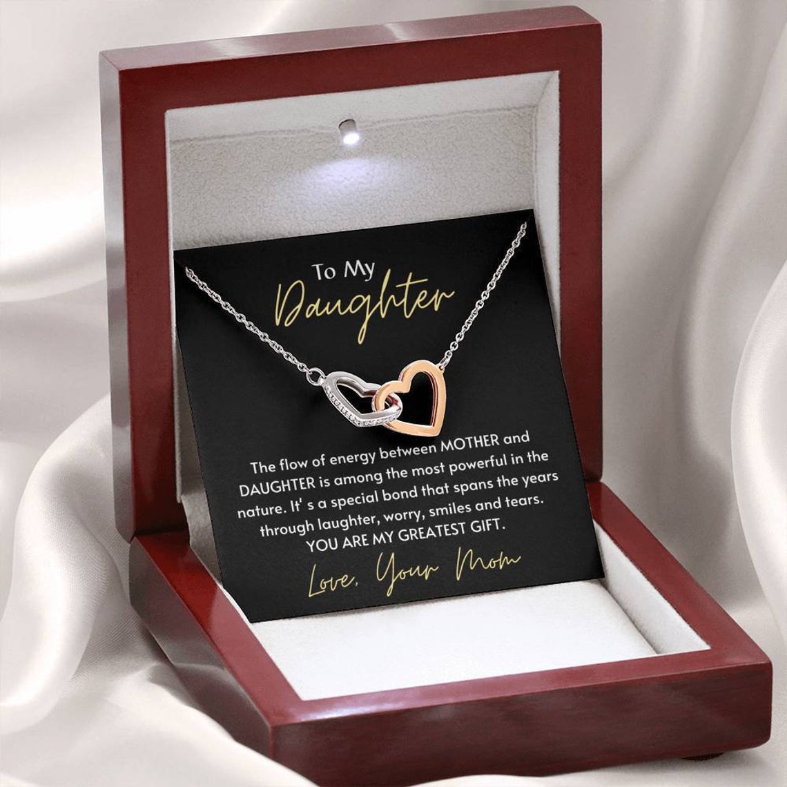 To My Daughter 14K Gold Crafted Necklace Pendant Birthday Etsy UK