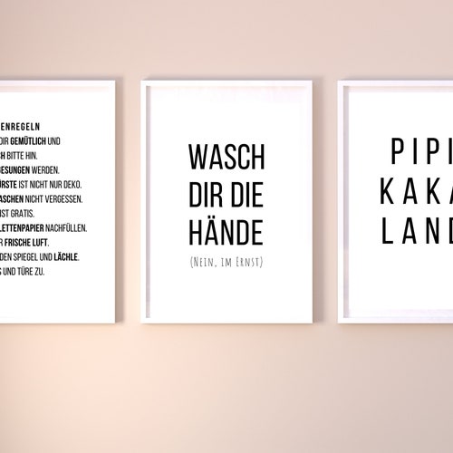 3erset Lustige Bad WC Sprüche Badezimmer Toilette Zitate Etsy