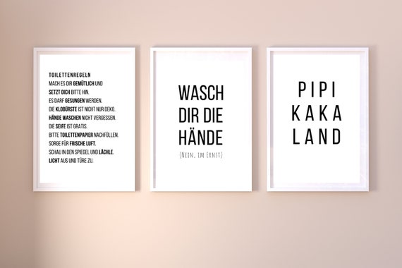 3erSet lustige Bad WC Sprüche Badezimmer Toilette Zitate Etsy.de