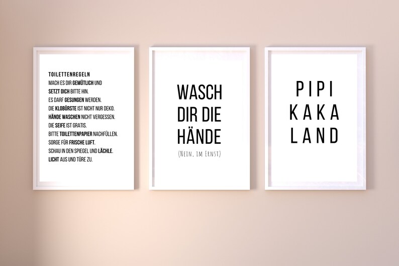 3erSet lustige Bad WC Sprüche Badezimmer Toilette Zitate Etsy.de