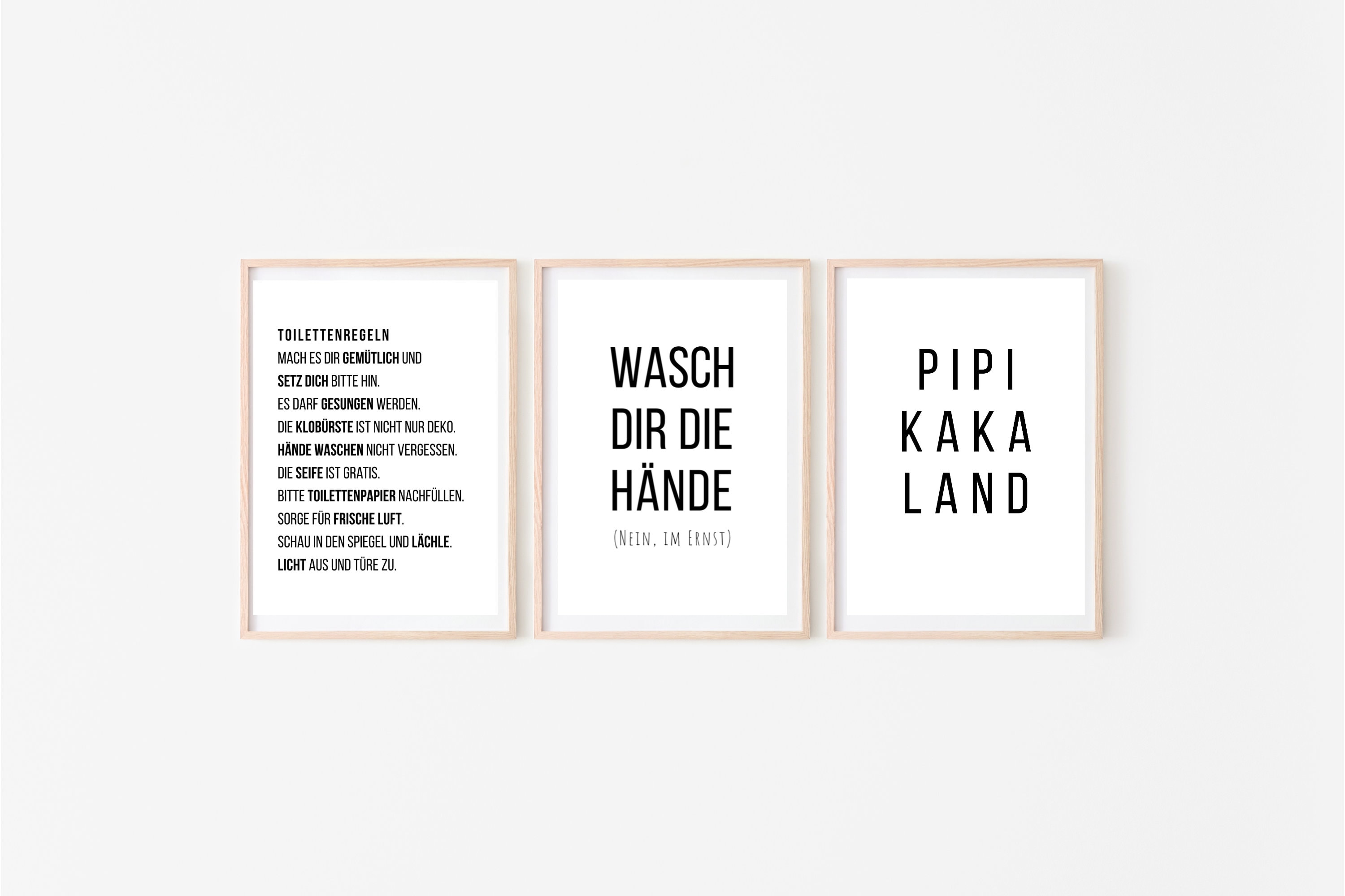 3erSet lustige Bad WC Sprüche Badezimmer Toilette Zitate Deko Bild