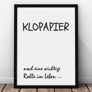 Póster de papel higiénico DIN A4 (descargar PDF) | Póster del inodoro | Descarga instantánea del póster.