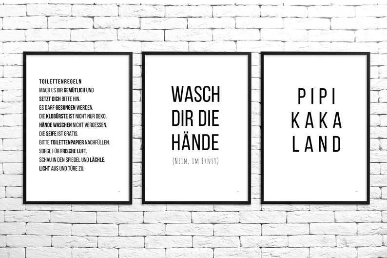 3erSet lustige Bad WC Sprüche Badezimmer Toilette Zitate Etsy.de