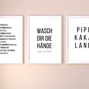 3erSet lustige Bad WC Sprüche Badezimmer Toilette Zitate Deko Bild