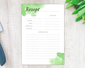 Recipe template for printing and labeling | Template for recipes PDF A4 + Free A5 | Recipe book template instant download