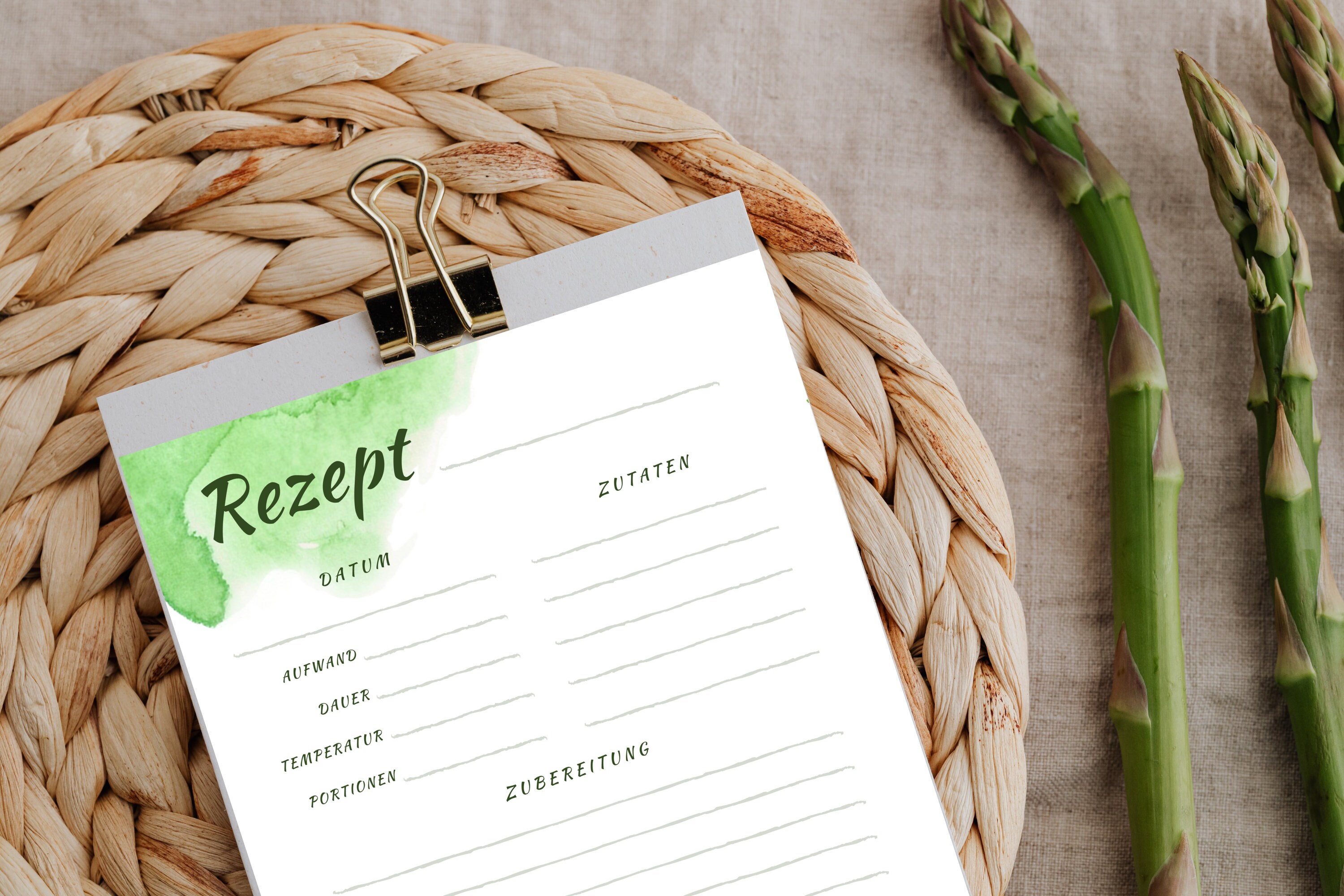 Rezeptvorlage zum Ausdrucken und Beschriften Vorlage für Rezepten PDF