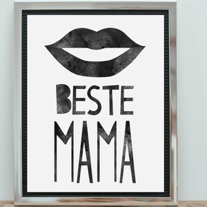 Poster "BESTE MAMA" SOFORTDOWNLOAD | Bedanken | Muttertag | Geschenk | Baby | Schwangerschaft  | Geburtstag | Kunstdruck | Beste Mutti