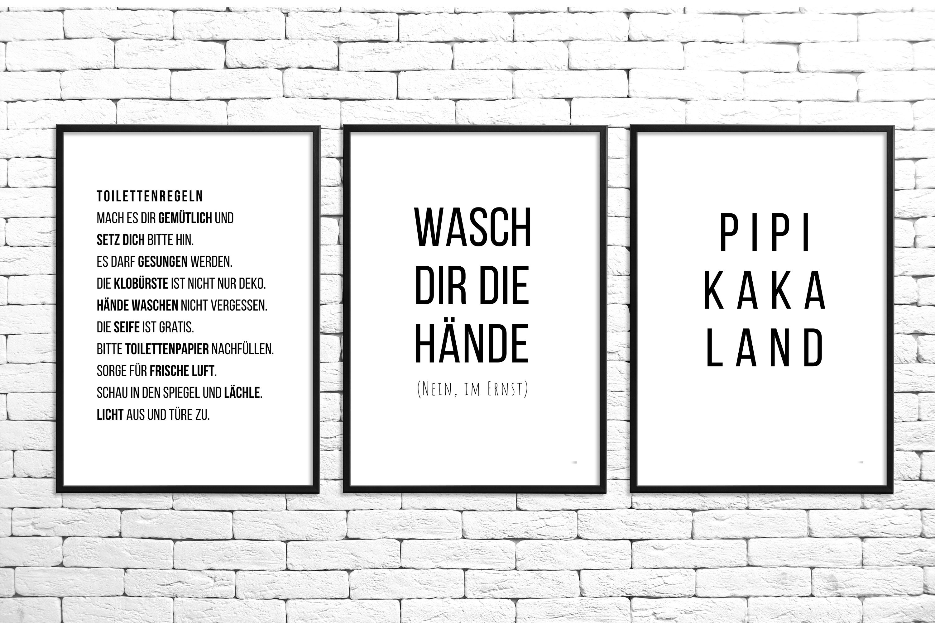 3erSet lustige Bad WC Sprüche Badezimmer Toilette Zitate Deko Bild