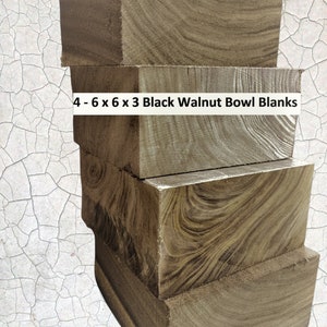 4 BLACK WALNUT 6 X 6 X 3 Bowl Wood Lathe Turning Blanks