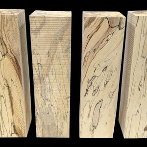 4 - SPALTED 3 X 3 X 11-12 Spindle Wood Lathe Turning Blanks