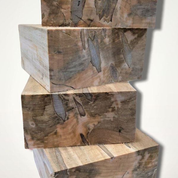 4 pcs. AMBROSIA MAPLE 6 X 6 X 3  Bowl Wood Lathe Turning Blanks