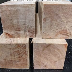 4 BLACK CHERRY 3 X 3 X 11-12 Spindle Turning Blanks Wood Lathe