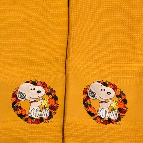 Peanuts Snoopy Fall is My Favorite Dish Towel Etsy