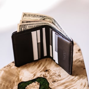 Cartera de cuero hecha a mano para hombre, cartera plegable de cuero, cartera de cuero marrón, cartera de cuero premium, cartera de bolsillo marrón personalizada