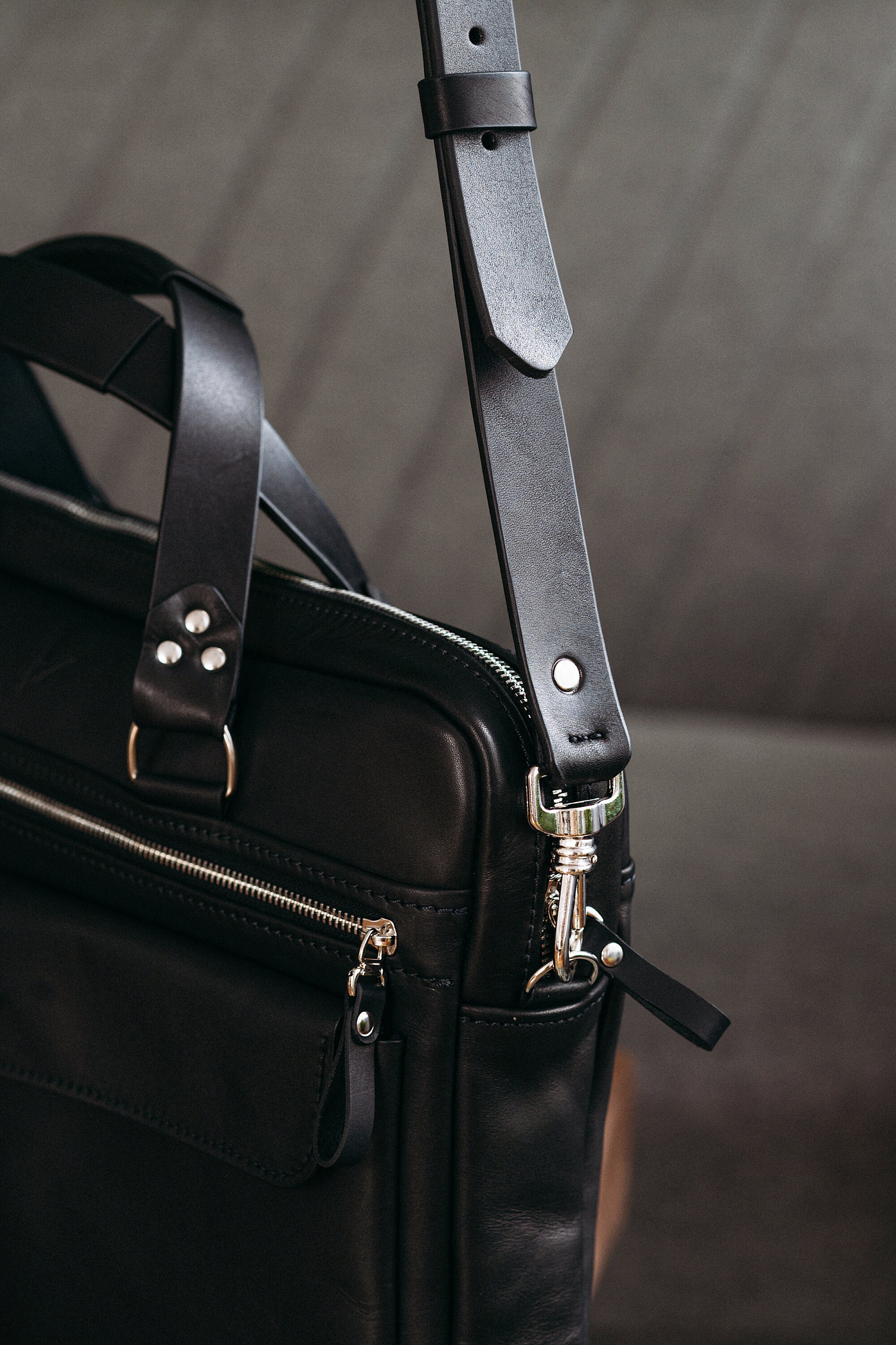 Leather Laptop Bag, Computer Bag, Black Laptop Bag, Bag for Laptop, Bag