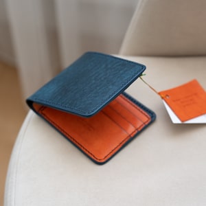 Cartera de cuero personalizada, billetera artesanal para hombre, regalo de cumpleaños