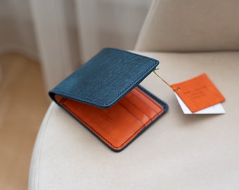 Cartera de cuero personalizada, billetera artesanal para hombre, regalo de cumpleaños