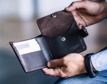 Personalized Leather Wallet for Men, Custom Engraved Genuine Leather Wallet, RFID Blocking, Handmade Gift for Husband Father Boyfriend