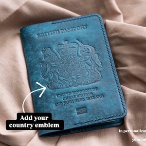 Leather Passport Holder for Any Country, Personalized Passport Cover, passport Case, Citizenship Gift