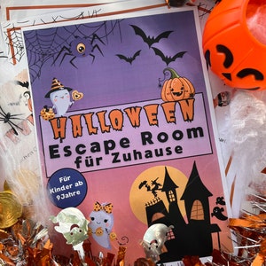 Halloween Game Escape Room for Home Children from 9 Years Treasure Hunt Scavenger Hunt with many Puzzles & Tasks Party Game for Children