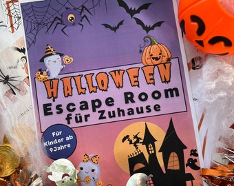 Halloween Game Escape Room for Home Children from 9 Years Treasure Hunt Scavenger Hunt with many Puzzles & Tasks Party Game for Children