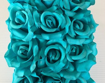 Teal Flowers Etsy