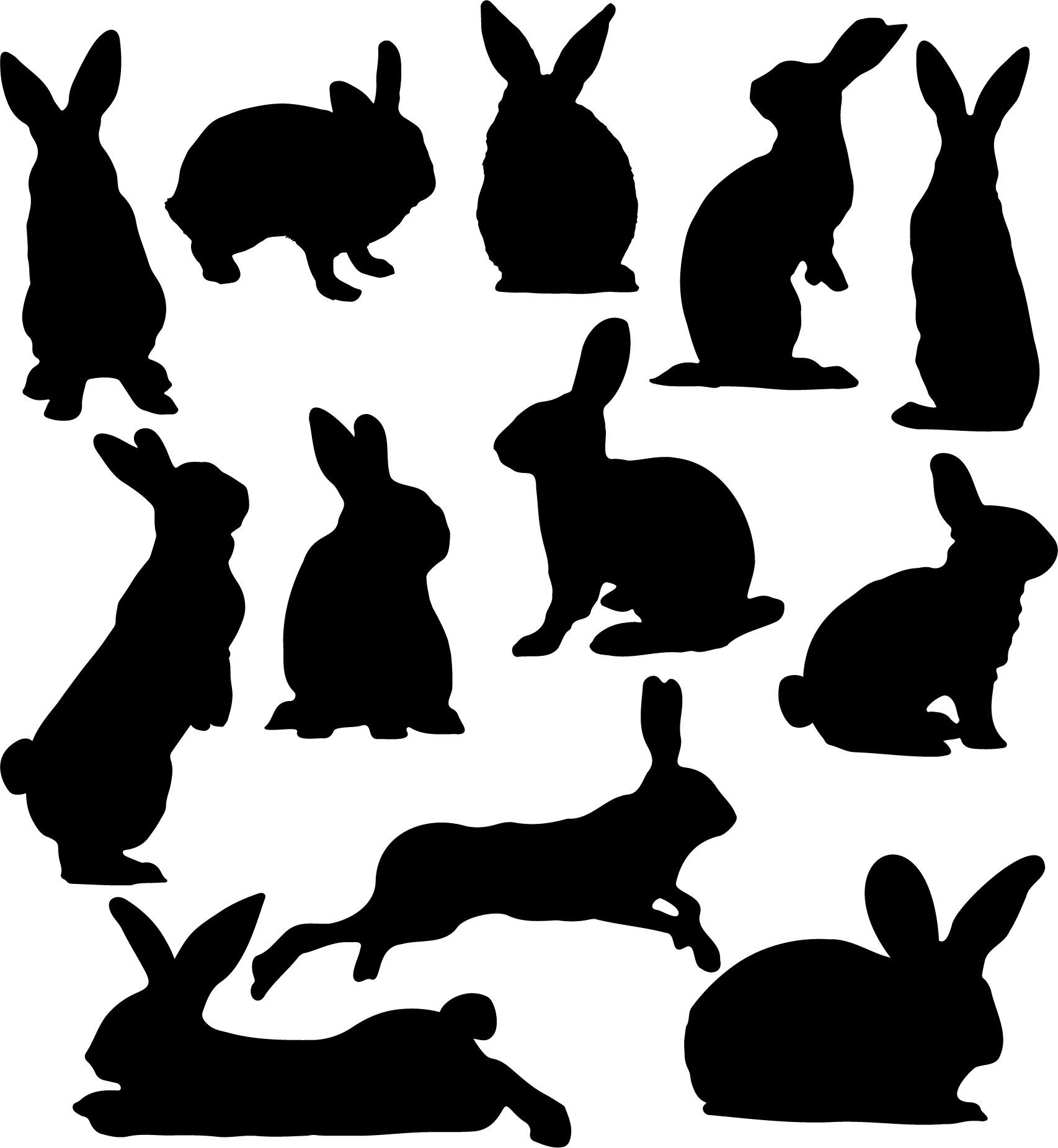 Hase Silhouette SVG Vektor Clipart Kaninchen Form Cut - Etsy Schweiz