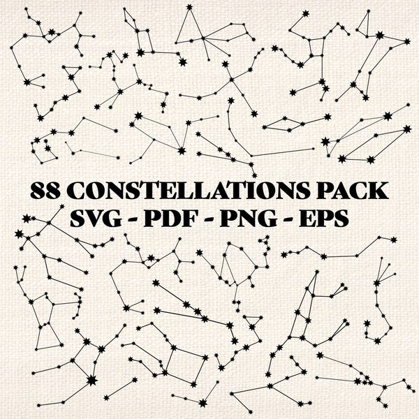 88 constellations svg - vector star space constellations - Every constellations - digital download - commercial use