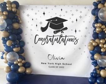 Graduation Backdrop 2023, Graduation Photo Backdrop, Class of 2023 Photo Booth Backdrop, Celebration Banner for Prom Party