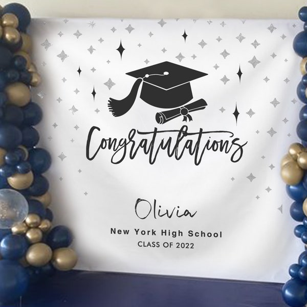 Graduation Backdrop 2023, Graduation Photo Backdrop, Class of 2023 Photo Booth Backdrop, Celebration Banner for Prom Party