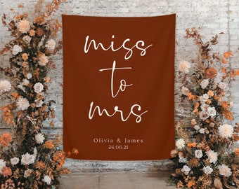 Miss To Mrs Banner, Boho Bridal Shower Backdrop, Wedding Backdrop, Future Mrs Banner, Wedding Backdrop for Reception, Backyard Wedding
