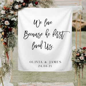 Wedding Quote Wall Tapestry, Wedding Backdrop White Quote, Wedding Wall Hanging Decors, Wedding Backdrop, Backyard Wedding