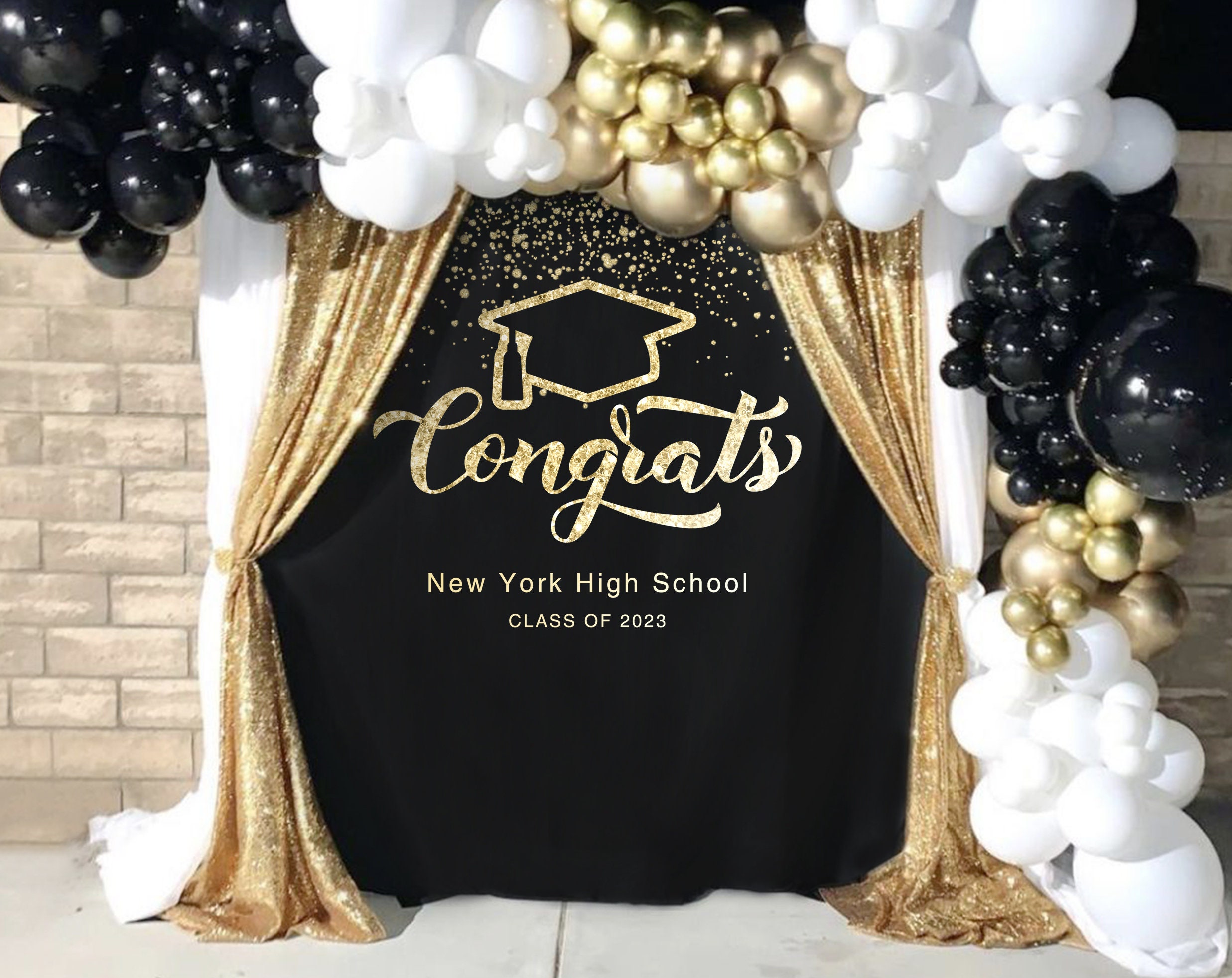 8th Grade Graduation Banner 2025 - Bye Bye 8th Grade Hello High School Backdrop Decor