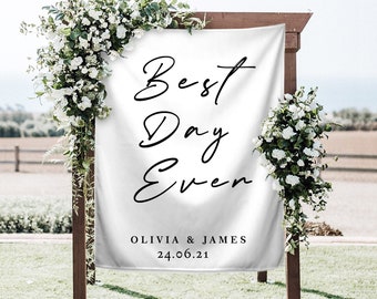 Custom Wedding Backdrop, Wedding Backdrop for Reception, Wedding Photo Backdrop, Wedding Photo for Ceremony, Best Day Ever, Backyard Wedding