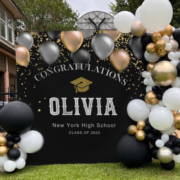 Graduation Backdrop 2023, Graduation Photo Backdrop, Class of 2023 Photo Booth Backdrop, Celebration Banner for Prom Party