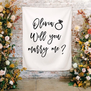 Will You Marry Me Banner, Engagement Banner, Engagement Party Sign, Wedding Backdrop, Custom Wedding Banner, Engagement Backdrop Decorations