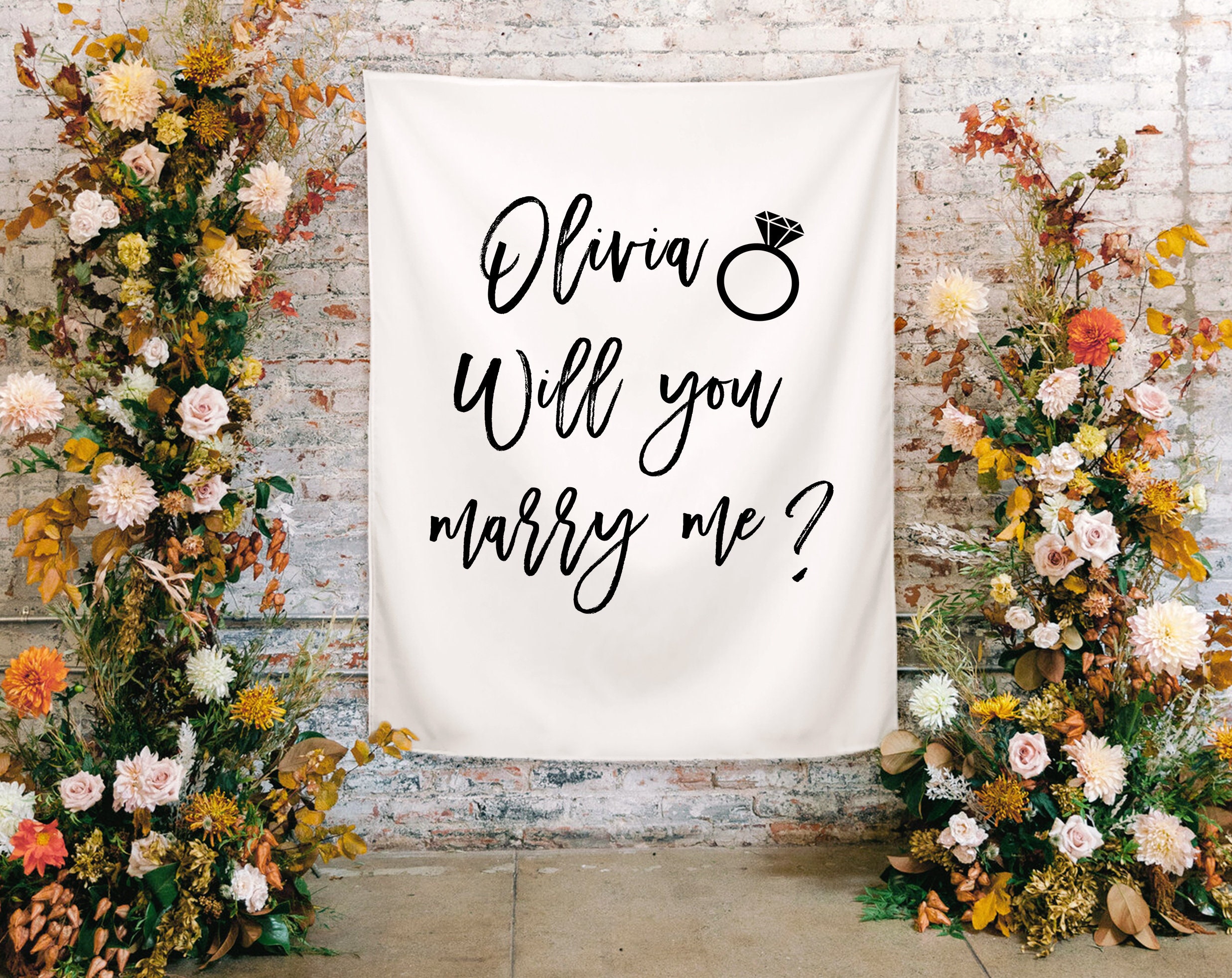 Will You Marry Me Banner Engagement Banner Engagement Party | Etsy