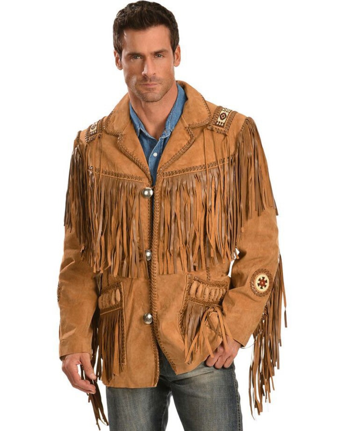 Mens Native American Leather Jacket Suede Handmade Indian Etsy