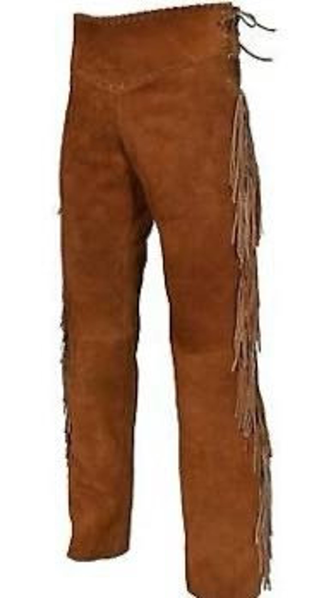 Mens Leather Buckskin Bead Suede Pant Trouser Jeans Brown Etsy UK