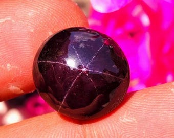 Natural Star Garnet Cabochon: Metaphysical Crystal Healing (17X16X10 MM)