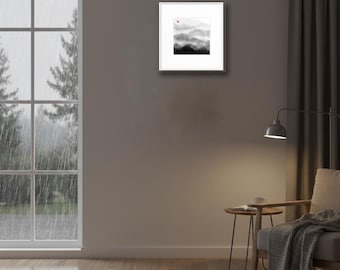 Koreaanse kalligrafiekunst: afdrukbare hangul 'Mountain Fog'