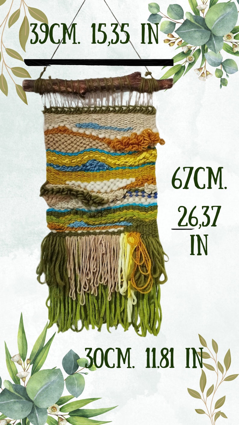 Image showcasing Woven Wall Hanging / Wall Decor / Wall Hanging Woven / Textile Art ...