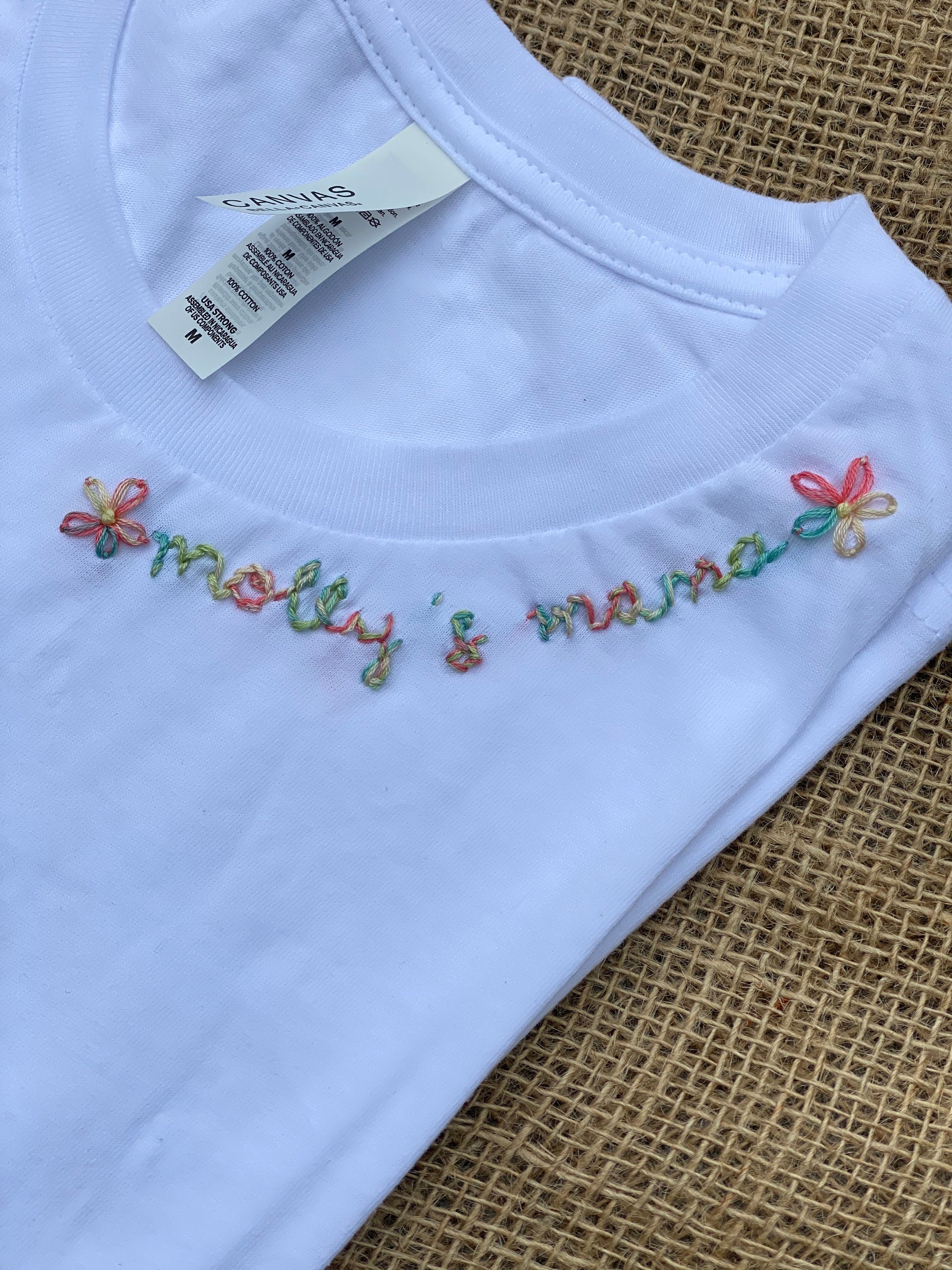Hand embroidered shirt custom name collar shirt stitched t etsy