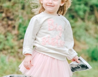 Big Sister Baby Crewneck Sweatshirt Custom Hand-Embroidered  - Baby Gift - Baby Announcement - Family Pictures - Baby outfit - Unique Gift