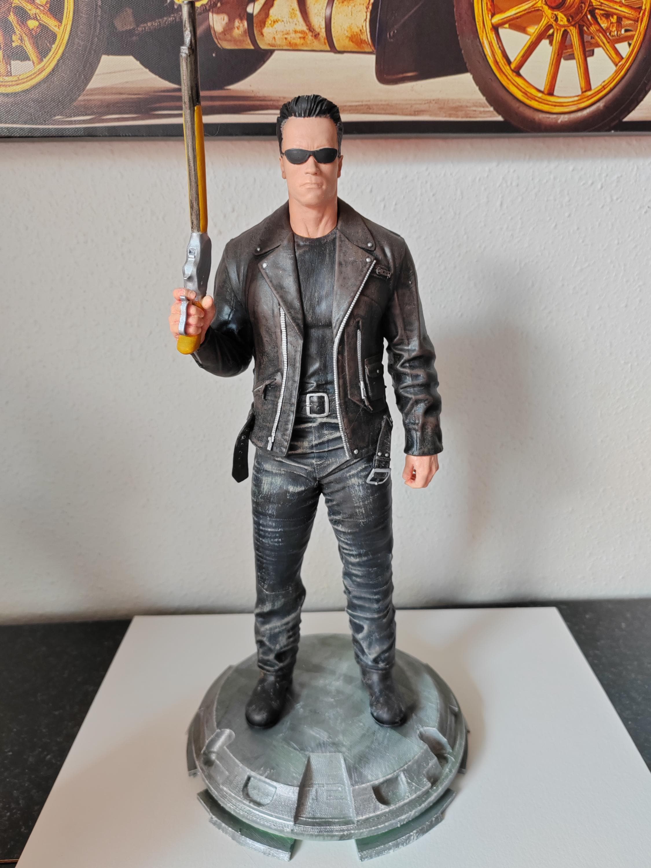 Figurine Arnold Schwarzenegger 1/18 Terminator - Résine Non Peinte - Pour Minichamps, Maisto