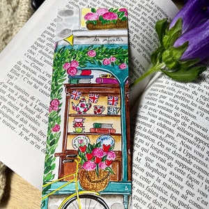 Bookmark "The little antique shop" Art Printing - watercolor illustration