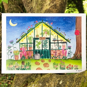 The Enchanted Greenhouse - Art Printing - watercolor illustration