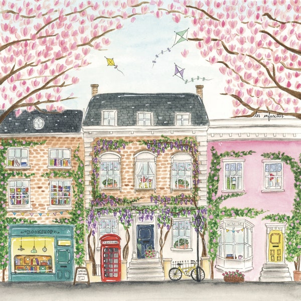 Springtime in Notting Hill - Art Printing - watercolor illustration